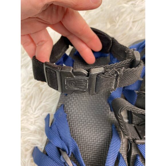 Teva Women's 7 Blue Black Strappy Slingback Sport Sandals - Picture 2 of 9